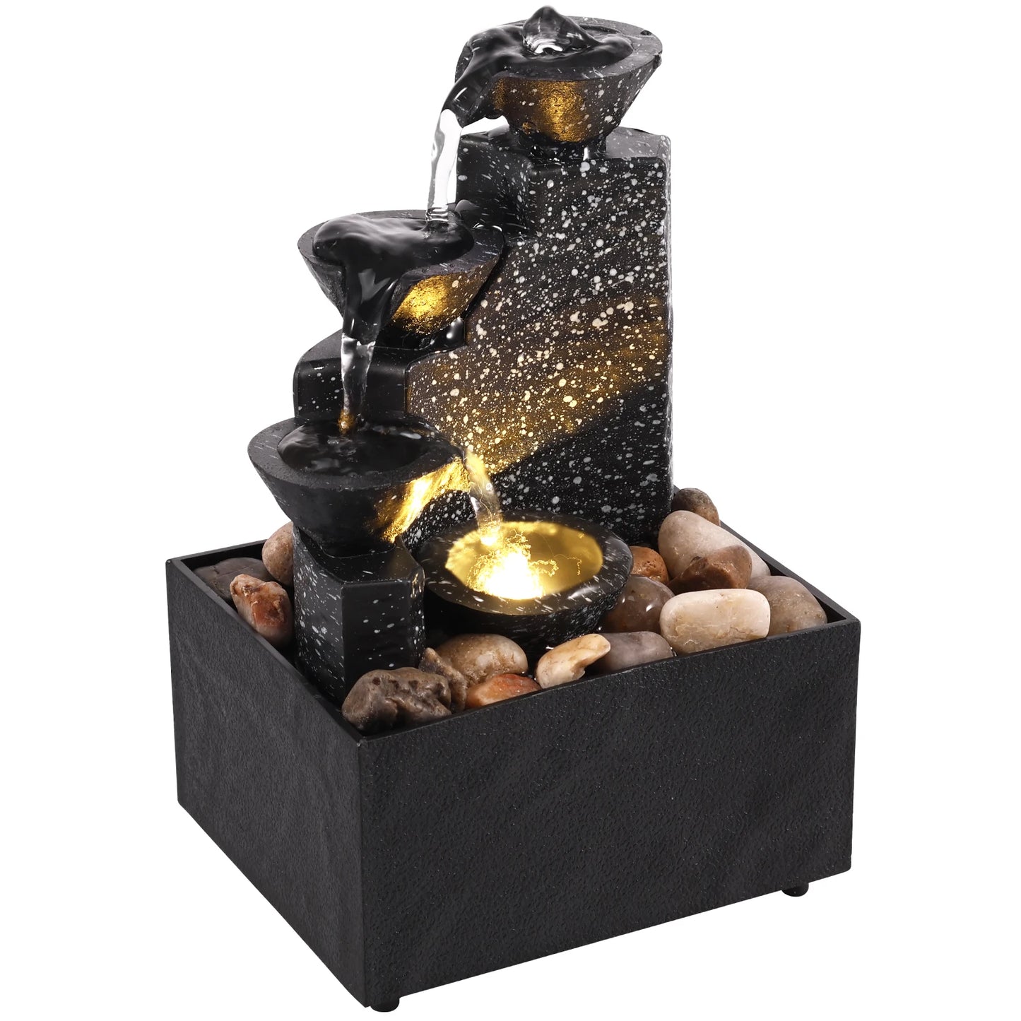 Art Waterfall Desktop Fountain Three Layer Asian Style Ornament