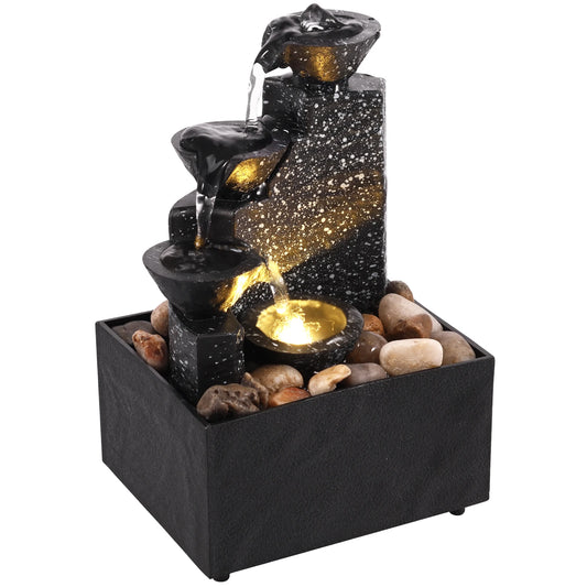 Art Waterfall Desktop Fountain Three Layer Asian Style Ornament