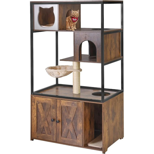Wooden Cat Washroom Furniture Enclosure Hidden Litter Box