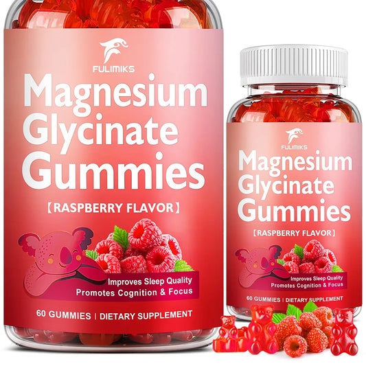 Magnesium Glycinate 500mg Gummies Supplement for Sleep, Bone Health & Mood To Help Adults Relax - 60 Gummies