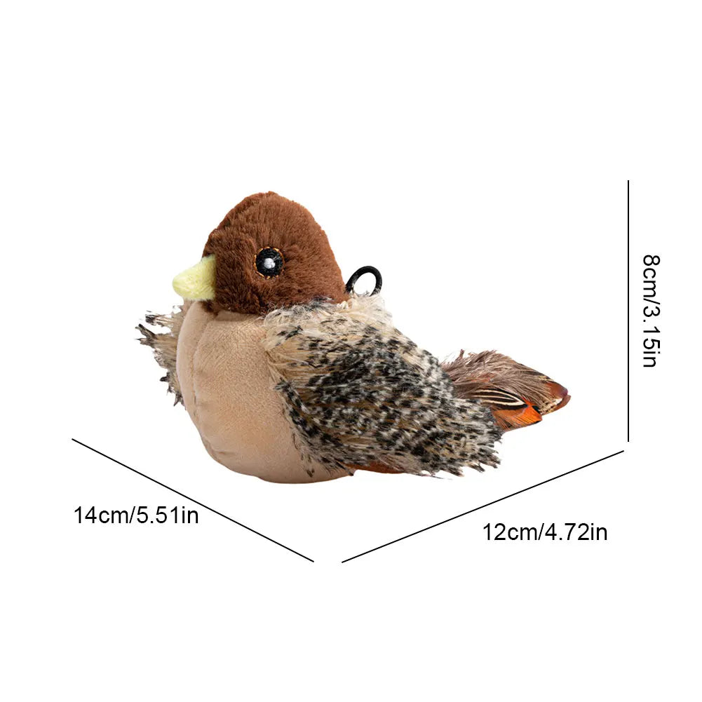 Interactive Cat Toys Flapping Bird Toy Flying Wings Sparrow Catnip Plush Interactive Toy