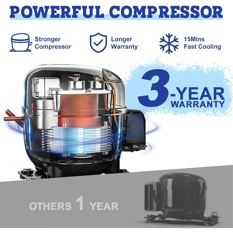 PT45 Electric Cooler Car Refrigerator 45L Dual Zone Portable Freezer Fridge 12V