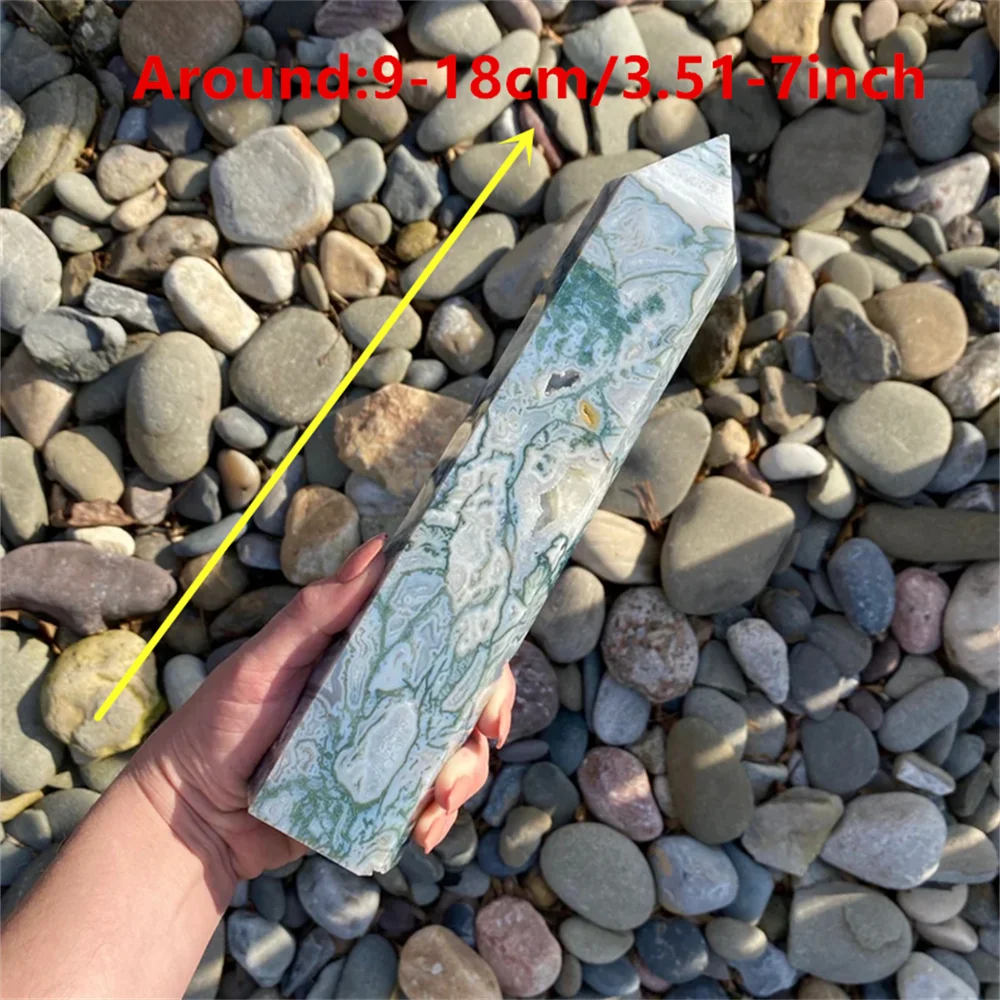 Water Grass Agate Quartz Point Obelisk Tower For Home Decor