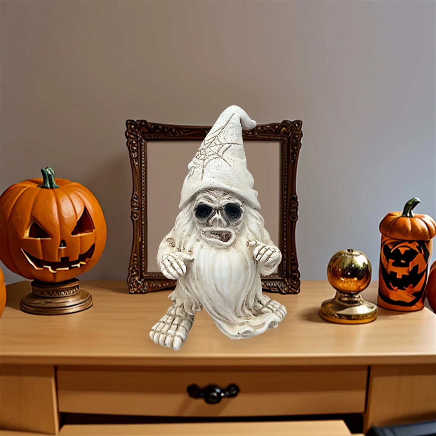 Creepy Witch Gnome Figurine Halloween Decoration Garden