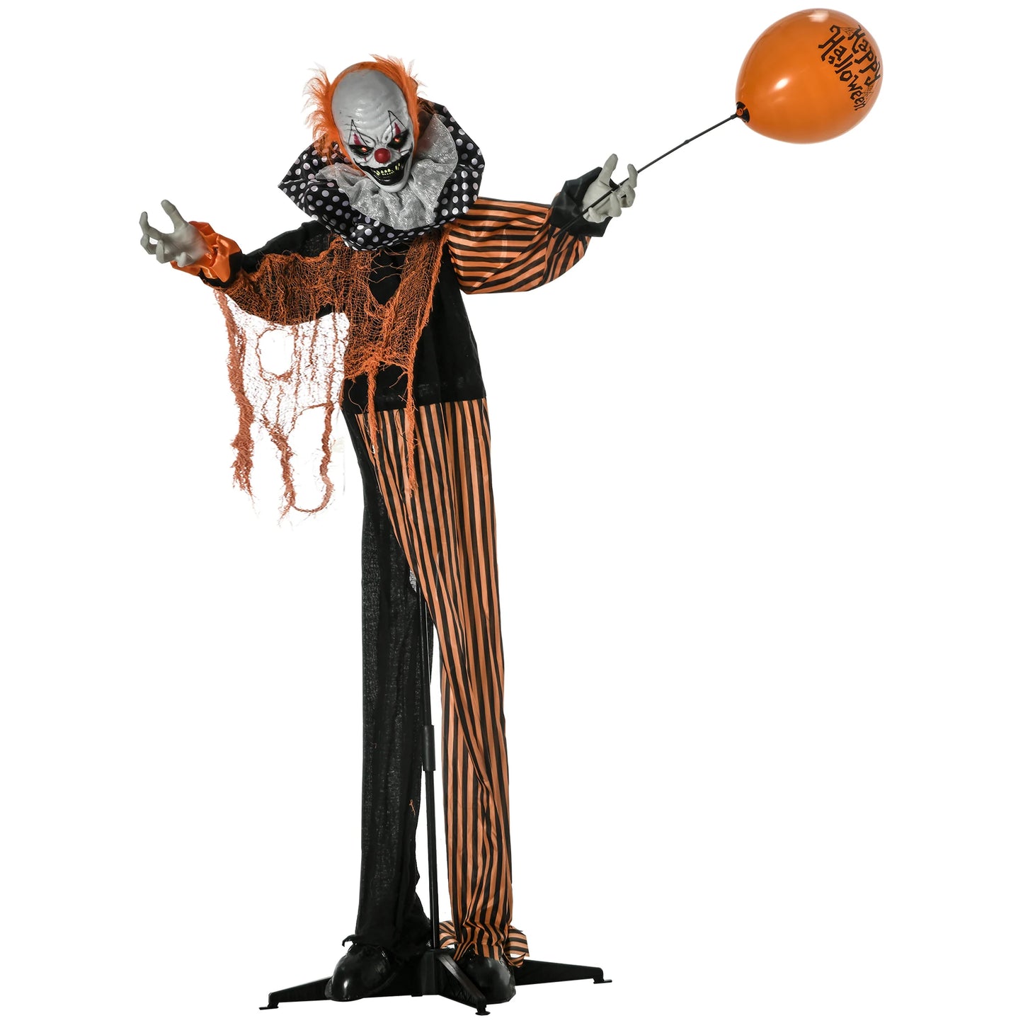 65 Inch Large Halloween Circus Clown Lighted Animated Prop