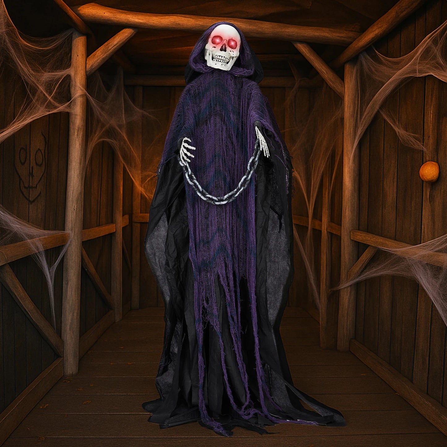 Life Size Grim Reaper Animatronic Outdoor Halloween Decor