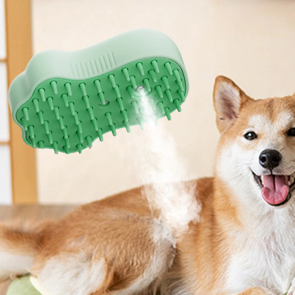 3 In 1 Steamy Pet Hair Brush Multifunction Cat Bath Brush Rechargeable Grooming Brush for Long and Short Hair Cats