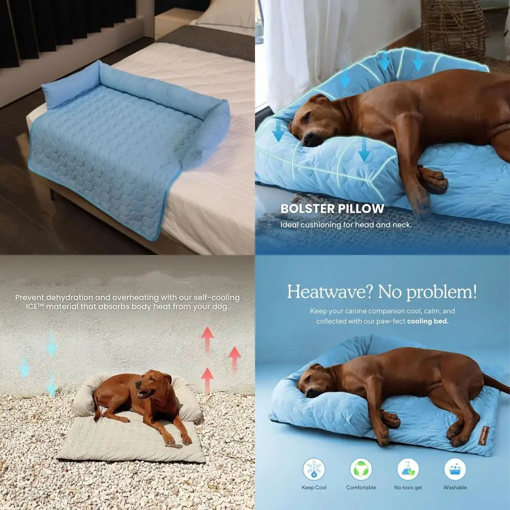 Chill Relief Dog Cooling Mattress Pad Durable Washable Bed For Dogs