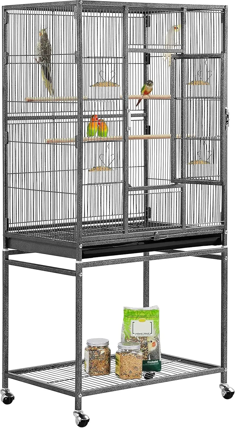 Metal Large Bird Cage With Stand For Parrot Parakeet And Cockatiel