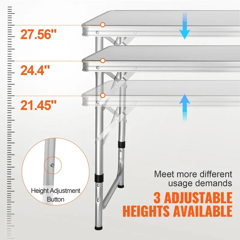BENTISM Camping Kitchen Table Folding Portable Cook Station with 3 Adjustable Heights