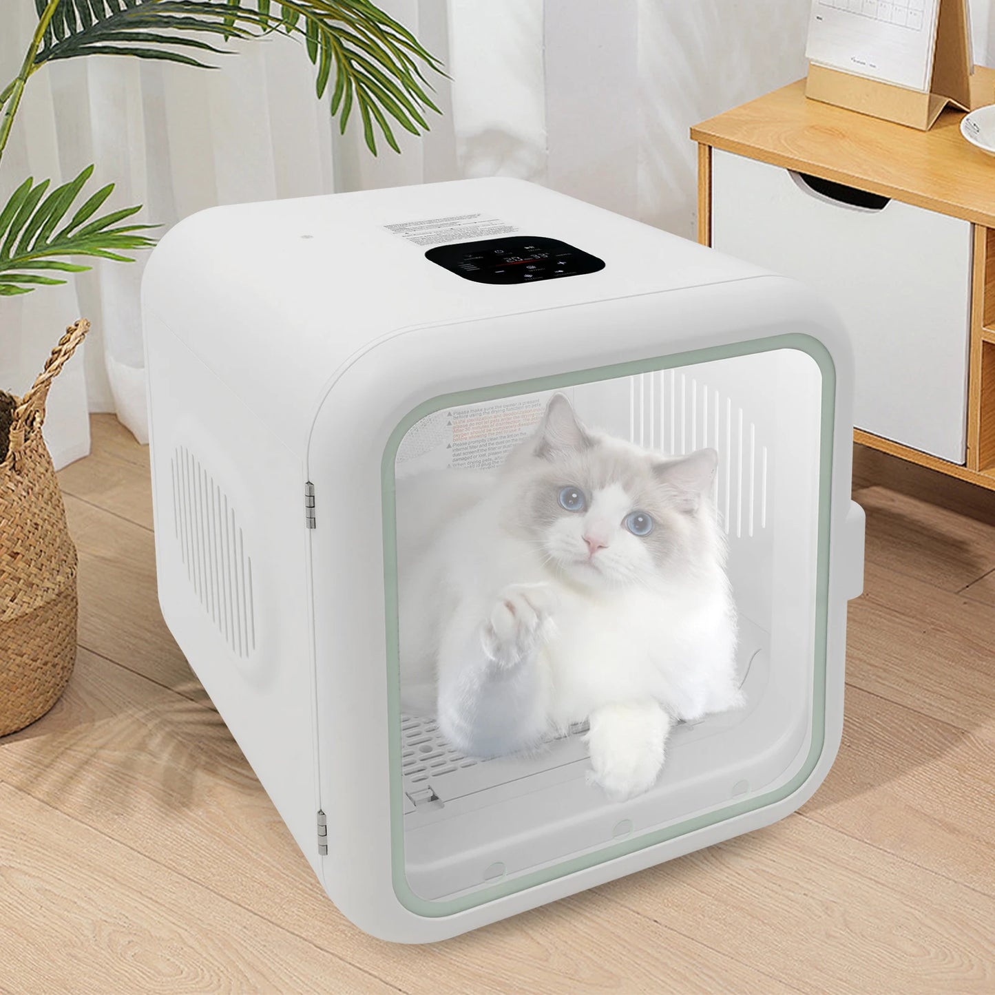 62L Portable 110V 800W Cat Dog Dryer Box Machine with Adjustable Temperature and Time