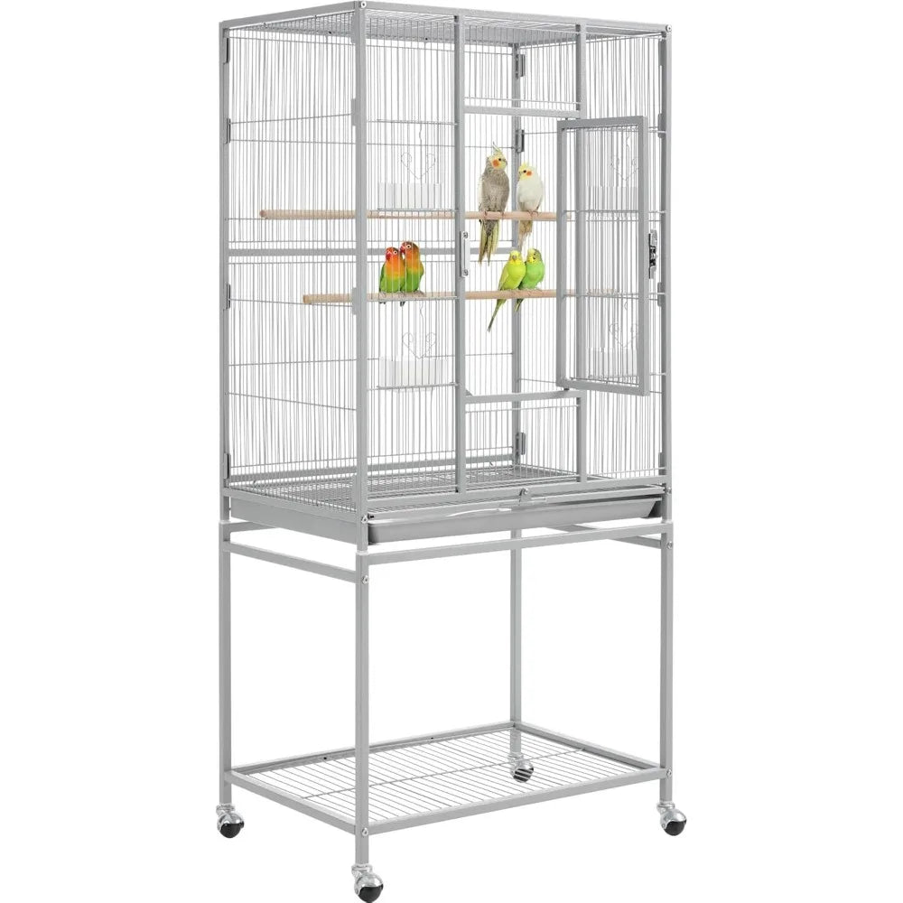 Metal Large Bird Cage With Stand For Parrot Parakeet And Cockatiel