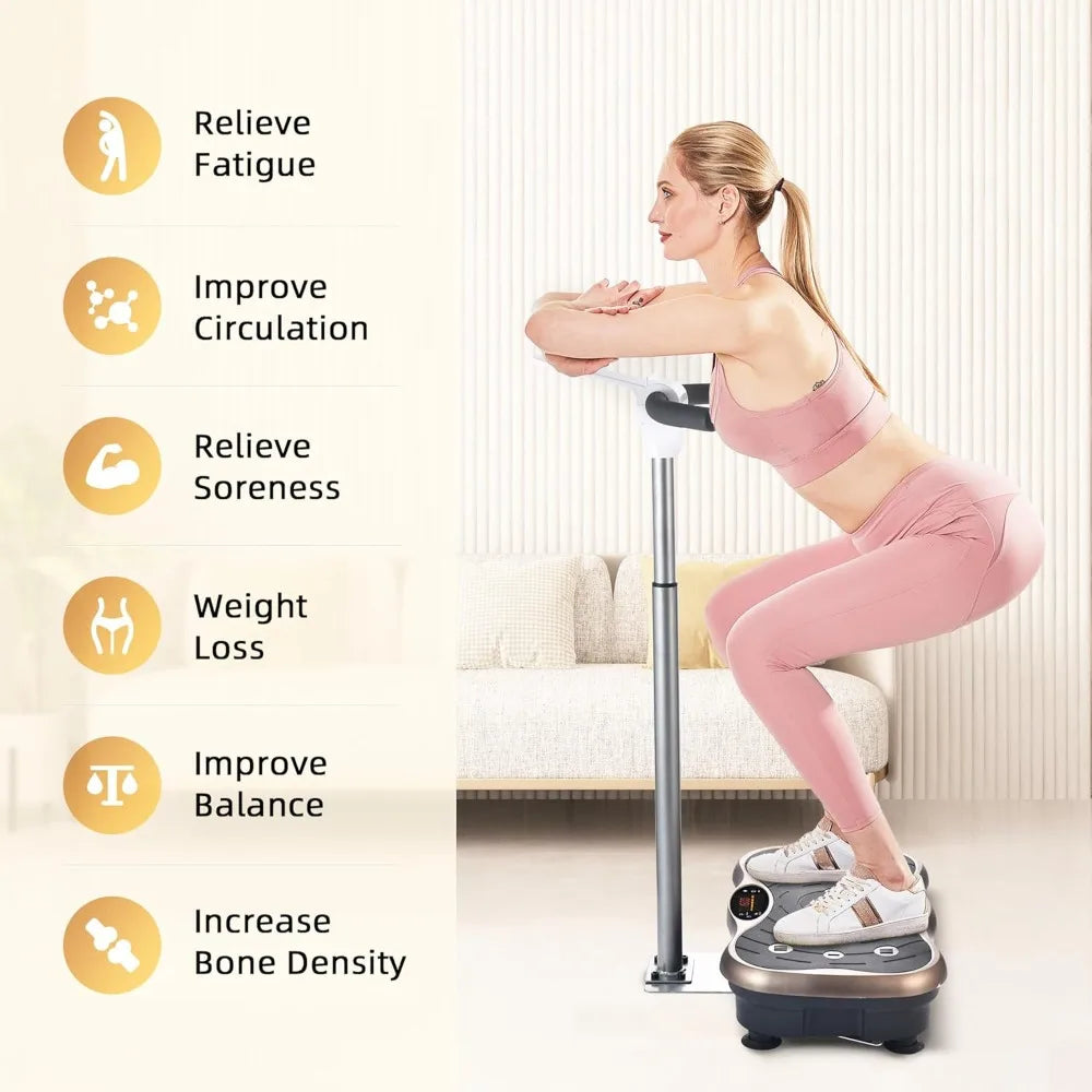 Handle Vibrating Plate Lymphatic Drainage Exercise Platform