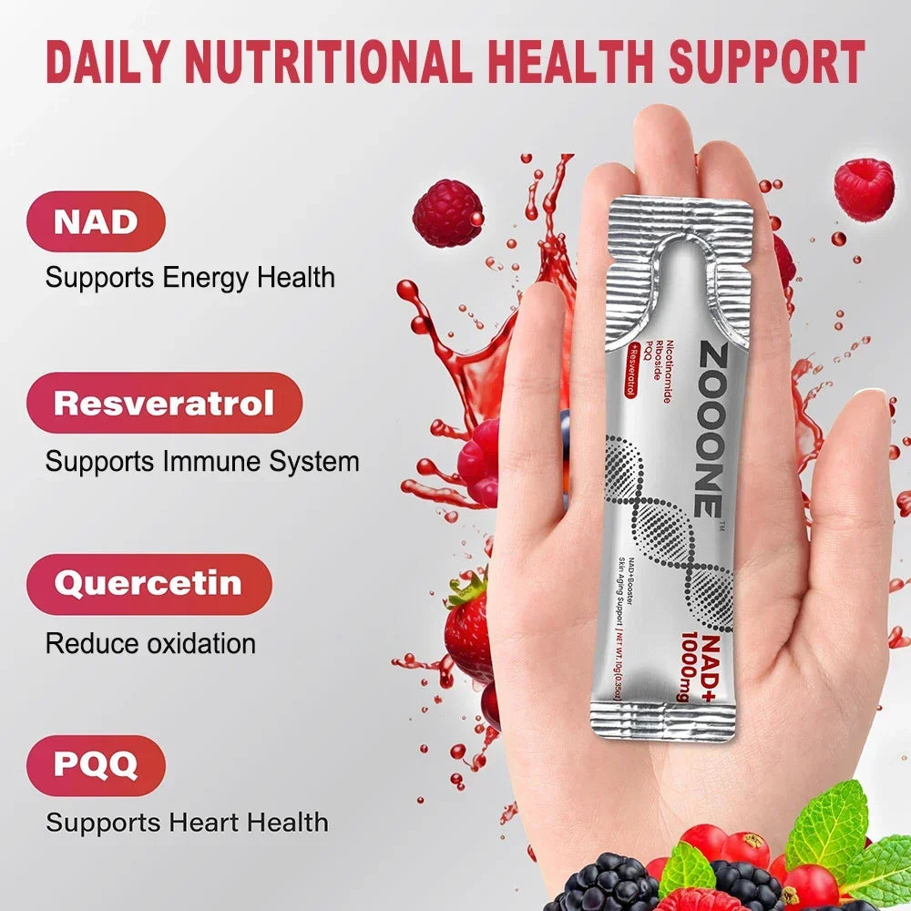 NAD Berry Drink Mix For Anti Aging Energy Focus 30 Packets