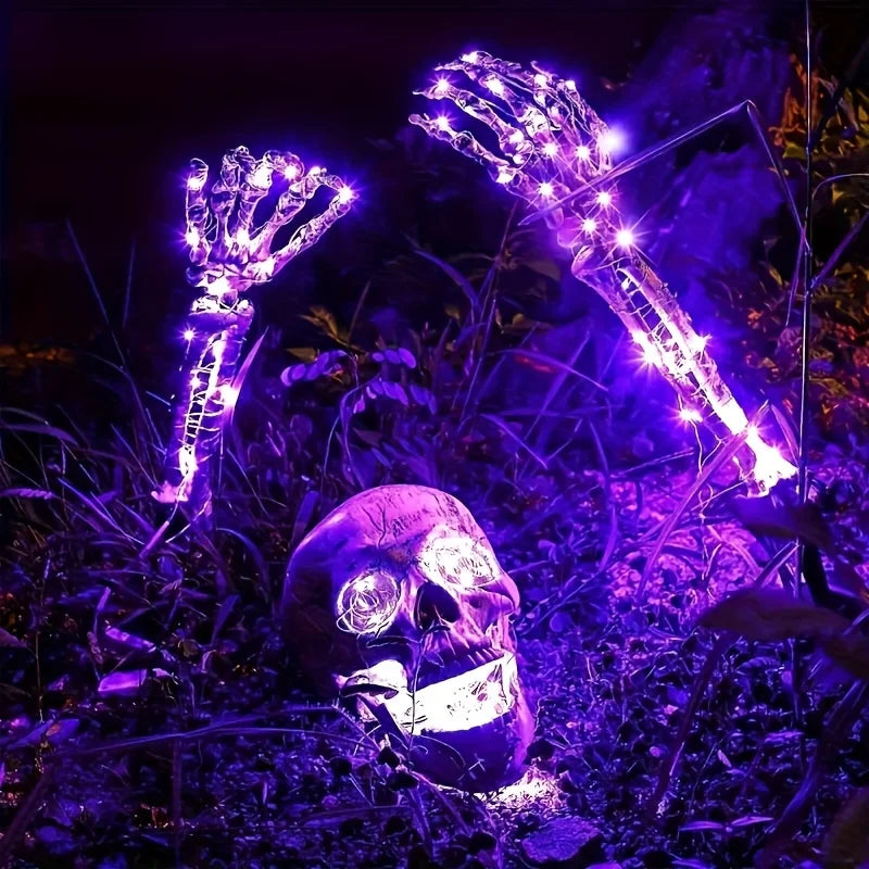 Halloween Light Up Skeleton Set Skull And Arms Cosplay Gift