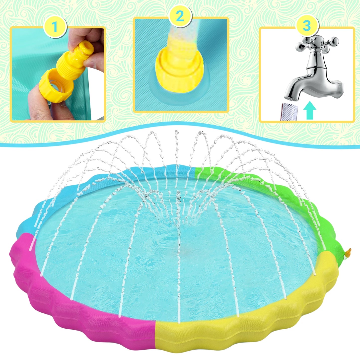 Splash Pad for Dogs Non Slip Outdoor Water Toys Sprinkler
