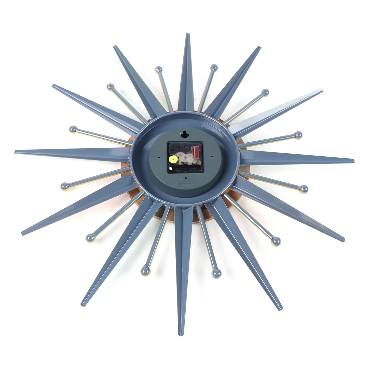 Wall Clock 22 Inch, Mid Century Wall Clock Starburst Clock Modern Decor Silent Non-Ticking Big Wall Clocks for Living Room