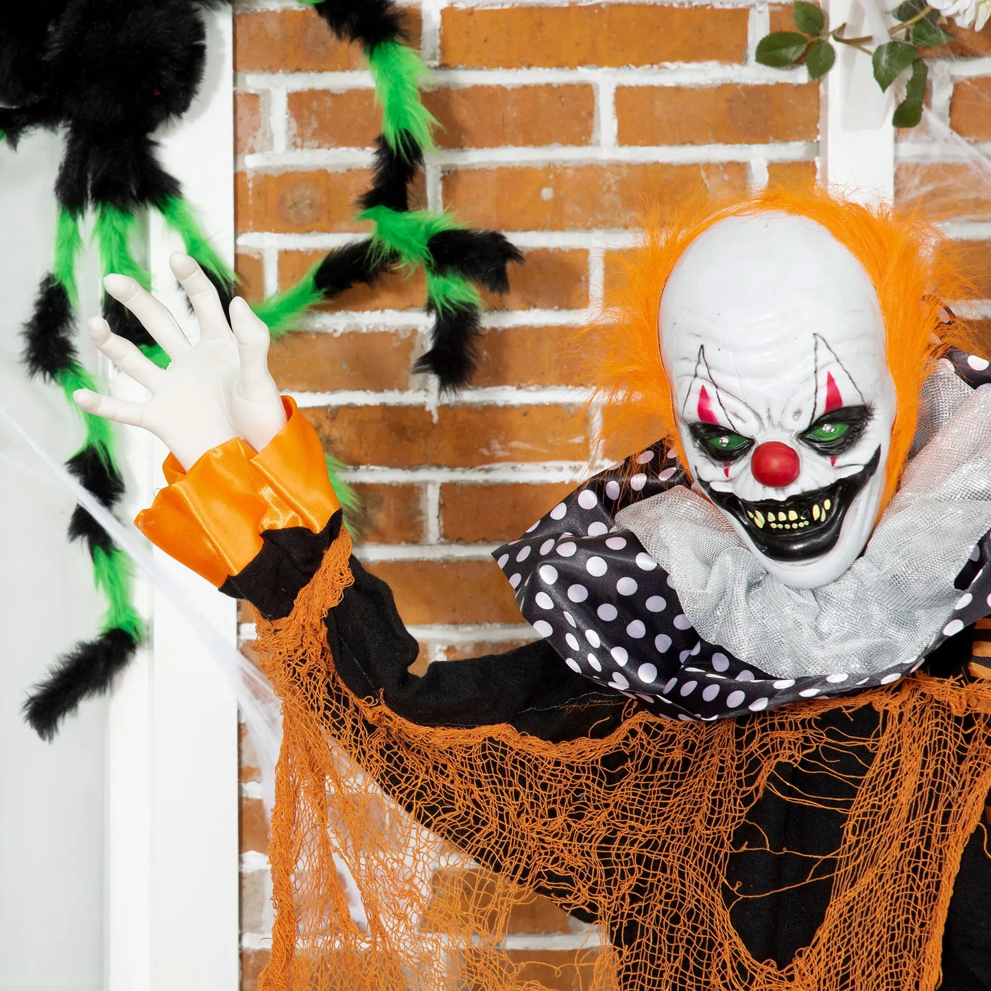 65 Inch Large Halloween Circus Clown Lighted Animated Prop