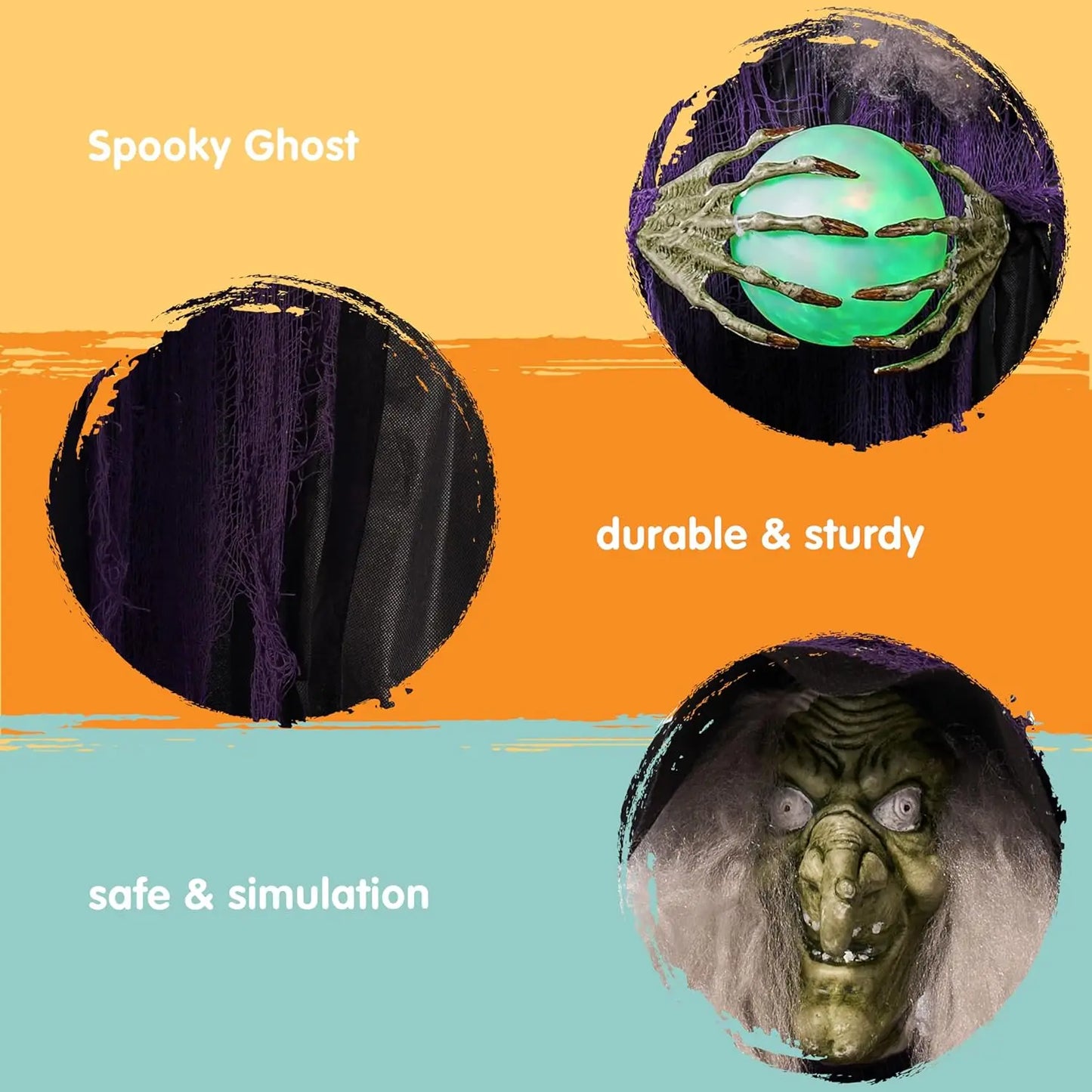 Joyfy 72 Inch Halloween Witch Animatronic With Motion