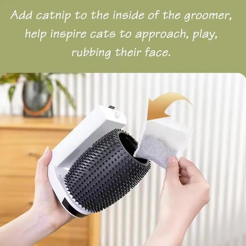 New Cat Self Groomer With Catnip Automatic Rotating Cat Massager Wall Corner Groomers Smart Self Cleaning Cat Brush