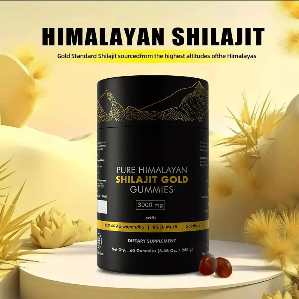 Pure Himalayan Shilajit Gummies 3000Mg Gold Grade Ashwagandha