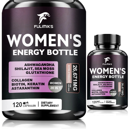 Women's Energy Pills Supplements with Sea Moss, Shilajit, Ashwagandha, Women's Health- 120 Capsules
