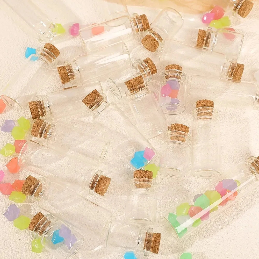 Clear Glass Wishing Bottles With Cork Stopper For DIY Gifts