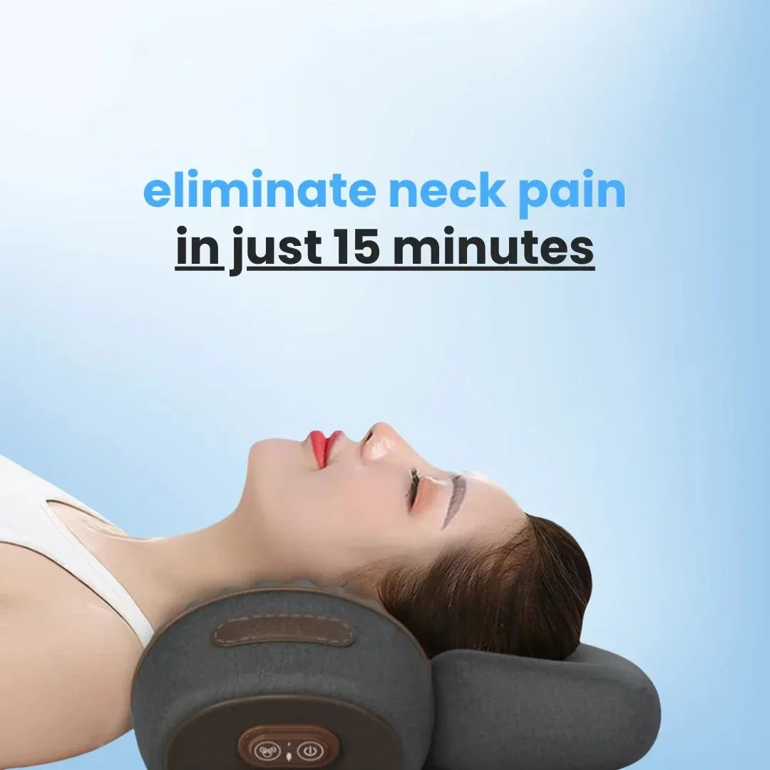 Cosseal 3 in 1 Neck Massager Cervical Pillow with Hot Compress Vibration Massage and Neck Traction Relaxation Support