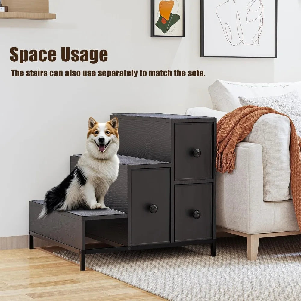 Pet Bunk Bed With Stairs And Storage Window Perch With Foam