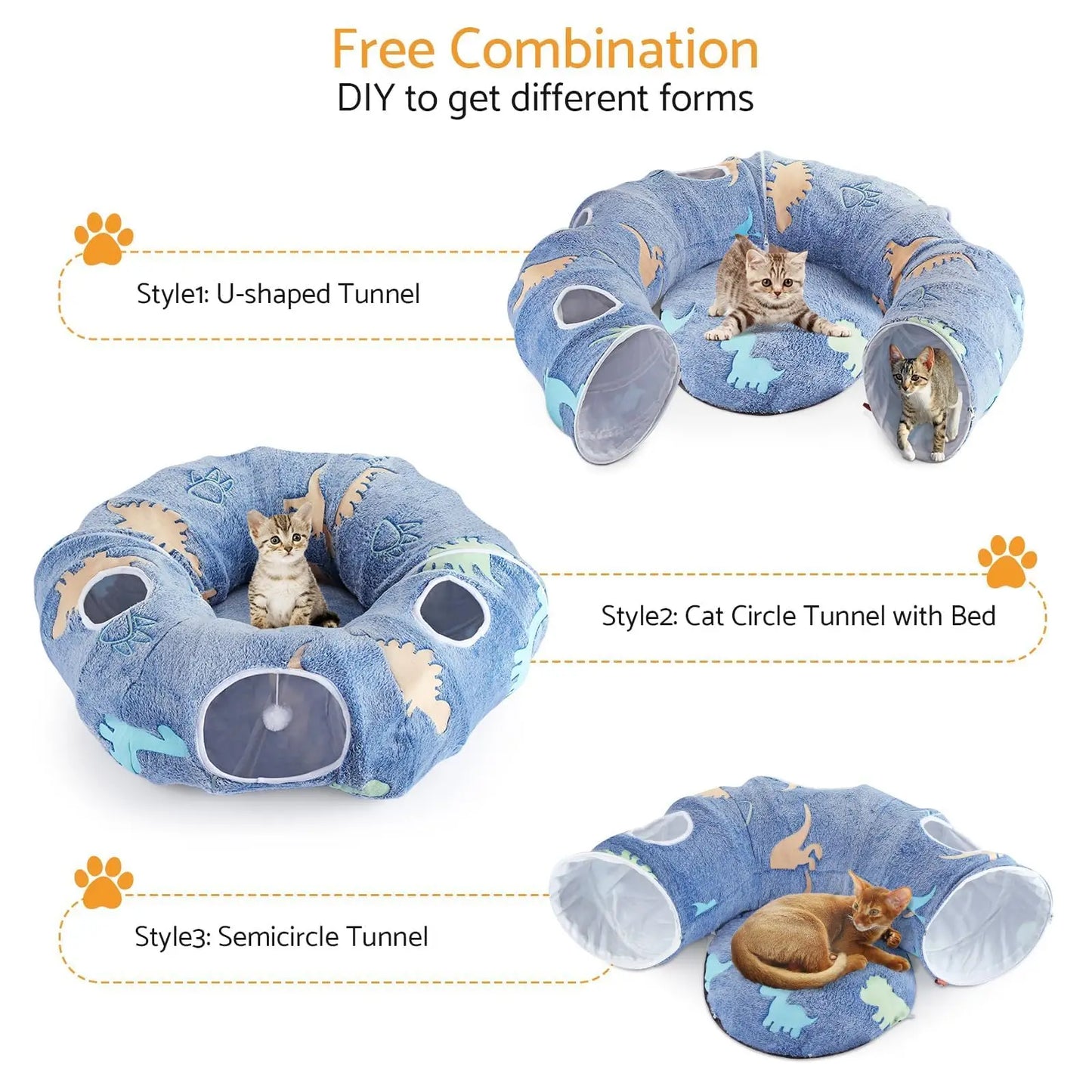 Cat Tunnels For Indoor Cats Foldable Washable Play System