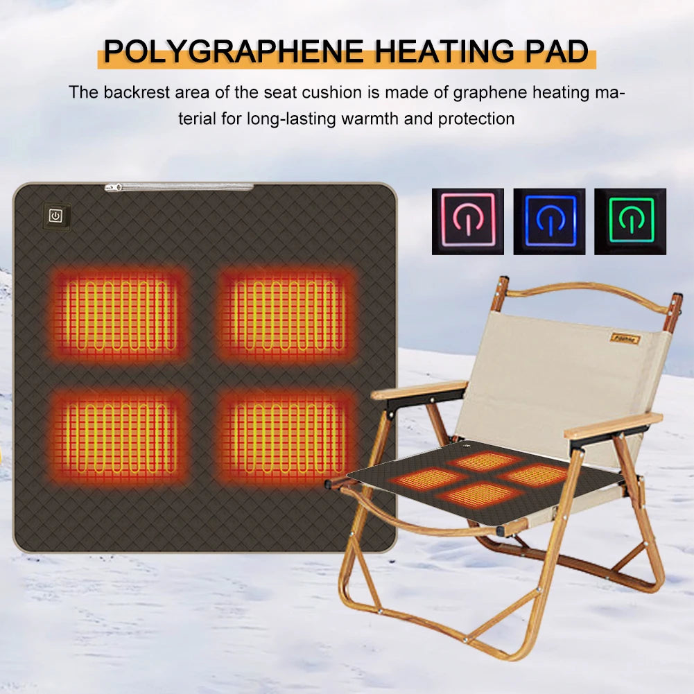 5V USB Sleeping Heating Pad With 4 Zones And 3 Level Temperature For Winter Camping