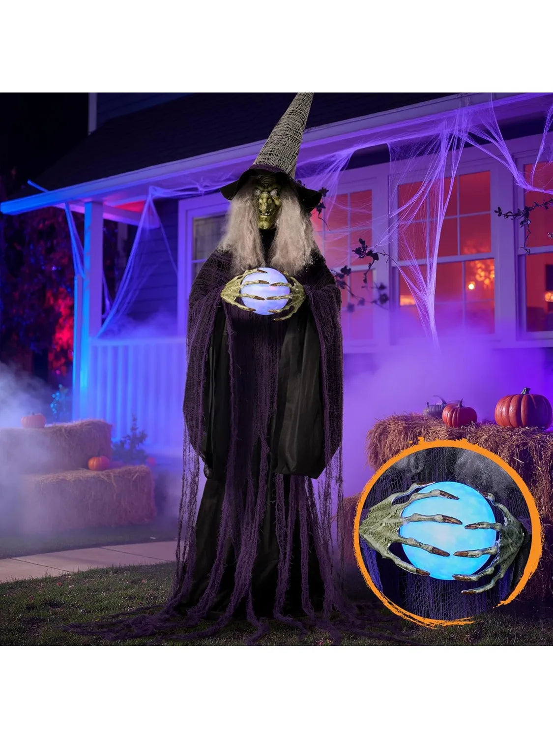Joyfy 72 Inch Halloween Witch Animatronic With Motion