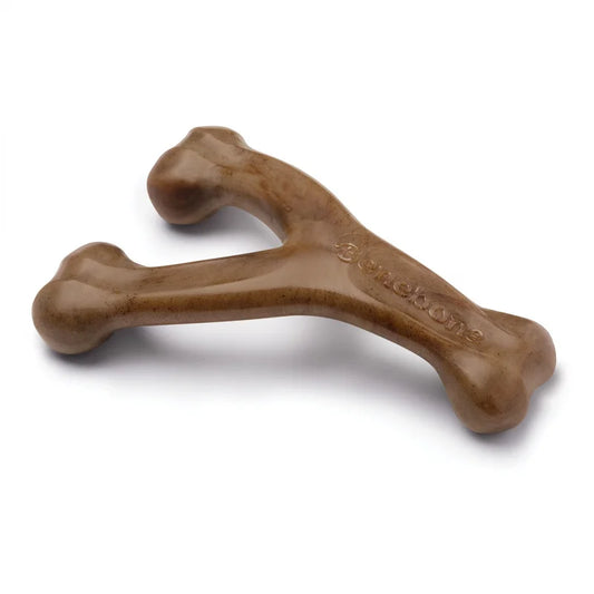 Durable Wishbone Dog Chew Toy for Aggressive Chewers Real Bacon Flavor Tough Long Lasting Chew Bone for Puppies