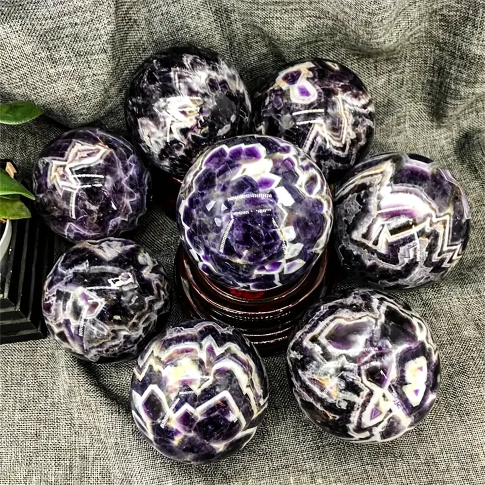 1pc Extra Large Dream Amethyst Sphere Purple Hand Carved Quartz Crystal Ball Home Decor