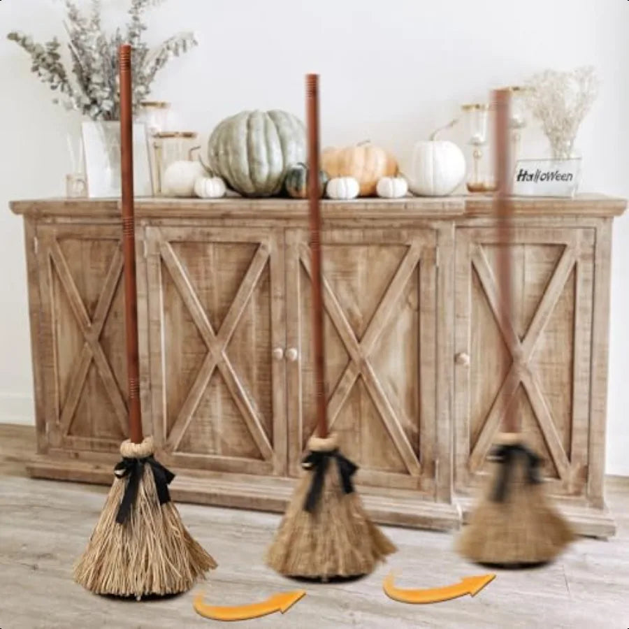 Halloween Animated Floating Witch Broom Indoor Party Decor
