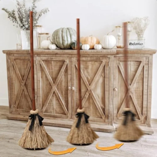 Halloween Animated Floating Witch Broom Indoor Party Decor