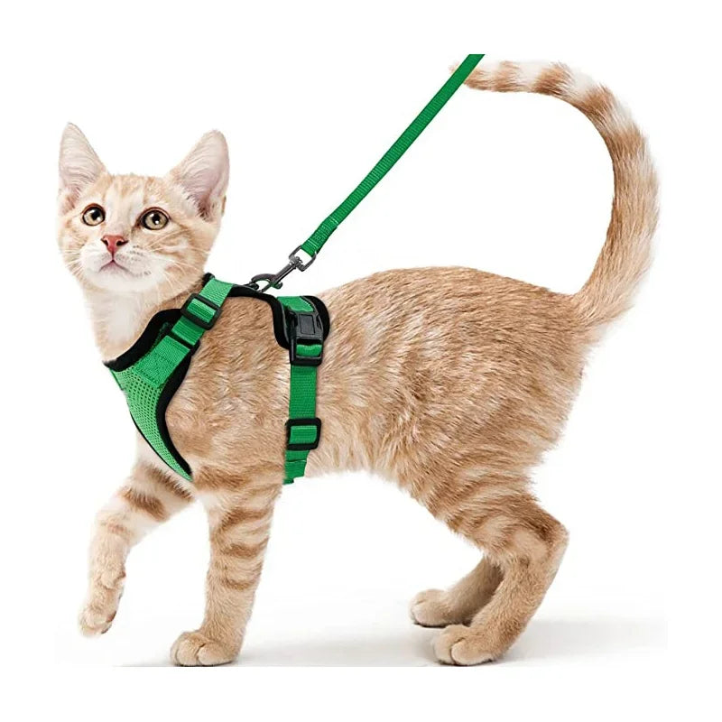 Cat Harness and Leash for Walking Escape Proof Soft Adjustable Vest Harnesses for Cats Easy Control Pet Collar