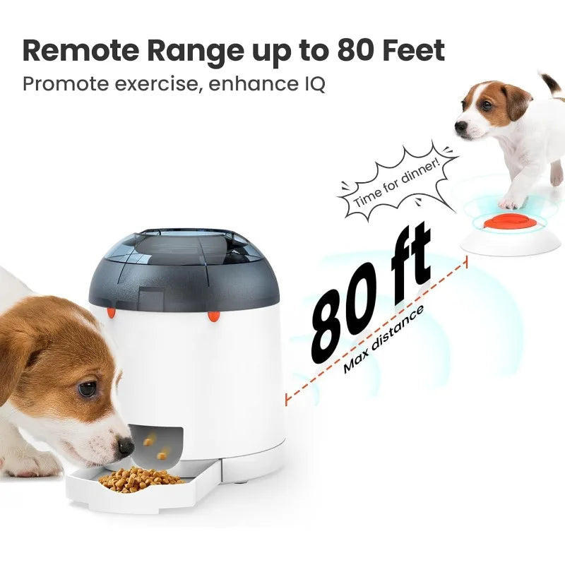Dog Puzzle Feeder Toy Interactive IQ Training Electronic Dog Toys Automatic Rechargeable Treat Dispenser Push Remote 280ml Capacity