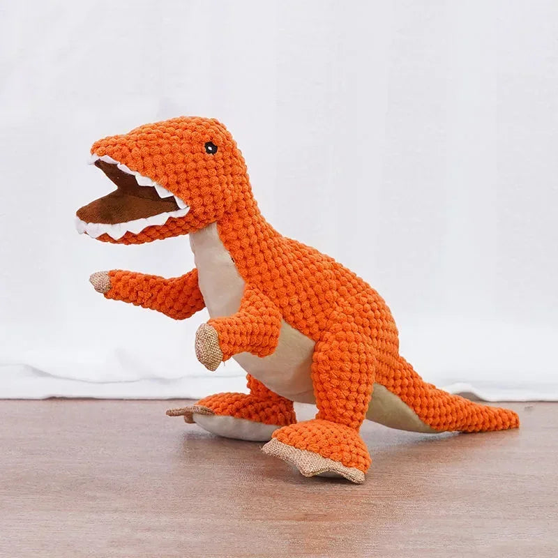 Squeaky Dog Chew Toys Plush Dinosaur For Medium Large Dogs