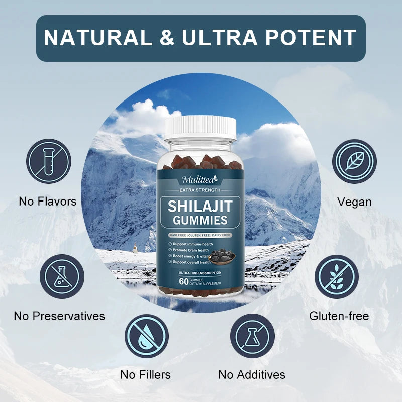 Mulittea Shilajit Gummies Trace Minerals Fulvic Acid
