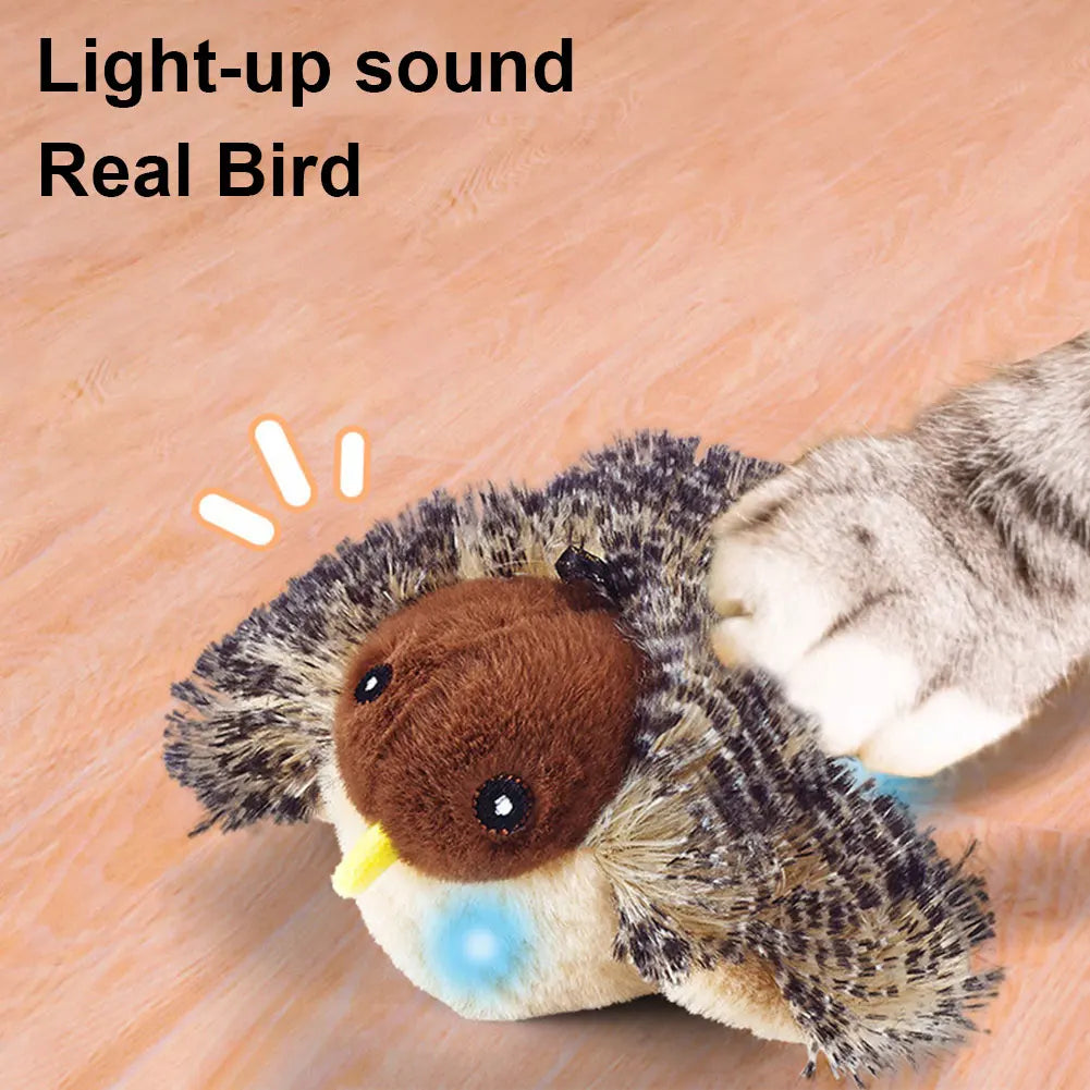 Interactive Cat Toys Flapping Bird Toy Flying Wings Sparrow Catnip Plush Interactive Toy