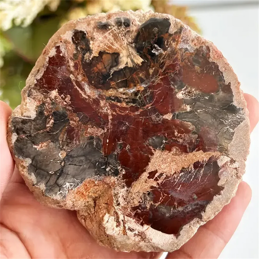 1pc Large stone wood crystal panels - With intricate wood grain and mineral patterns, featuring natural stone decoration,