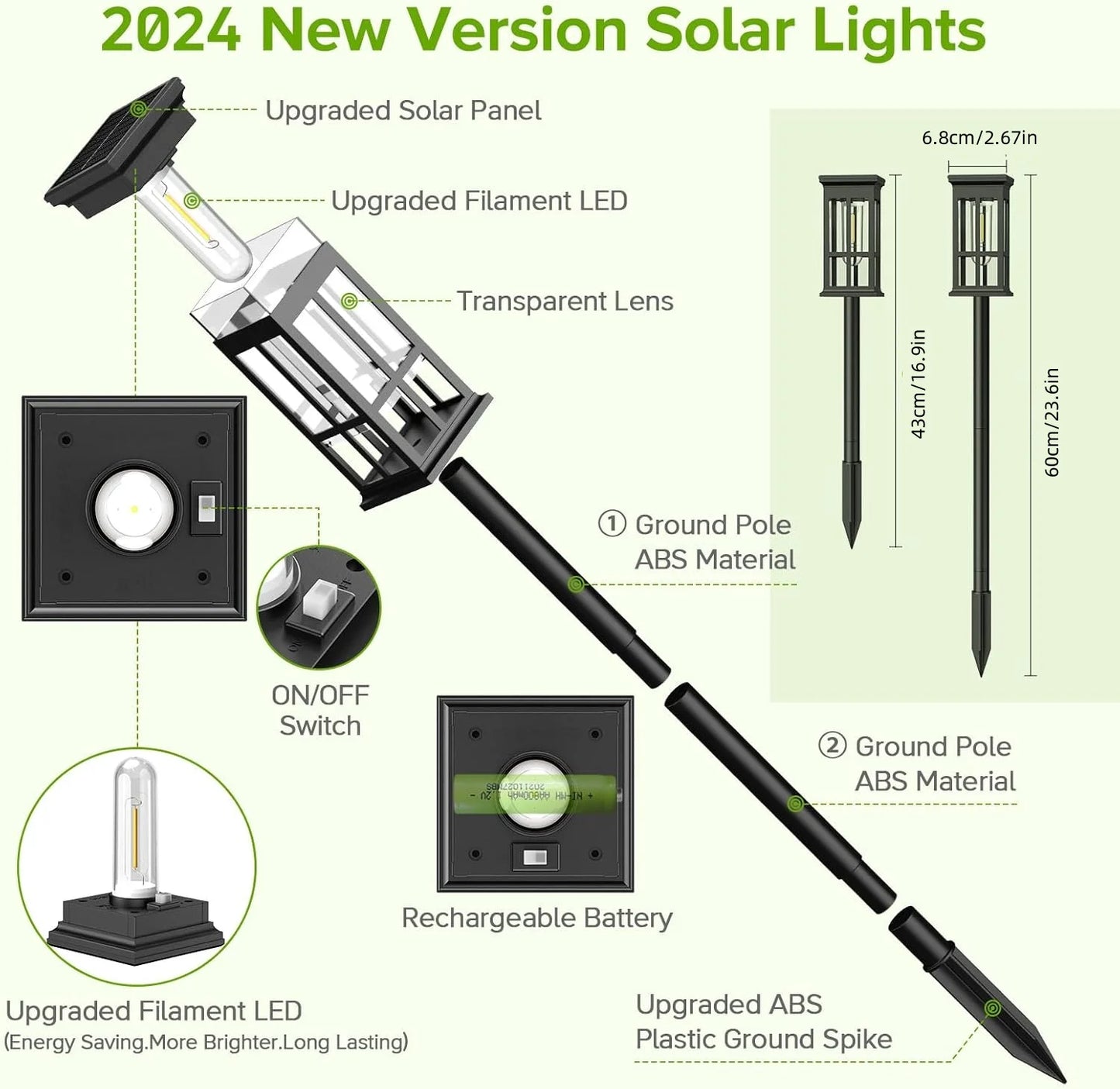 2 6 8 Pack Solar Pathway Lights Patio Sidewalk Outdoor