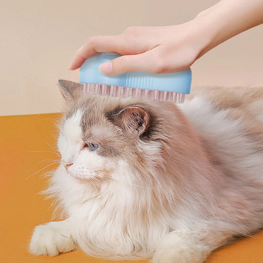 3 In 1 Steamy Pet Hair Brush Multifunction Cat Bath Brush Rechargeable Grooming Brush for Long and Short Hair Cats