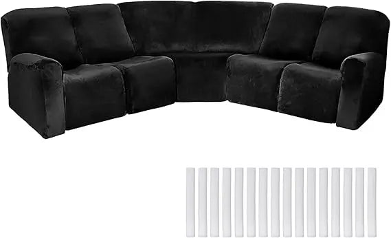 L Shaped Sectional Sofa Cover Velvet Stretch Slipcover