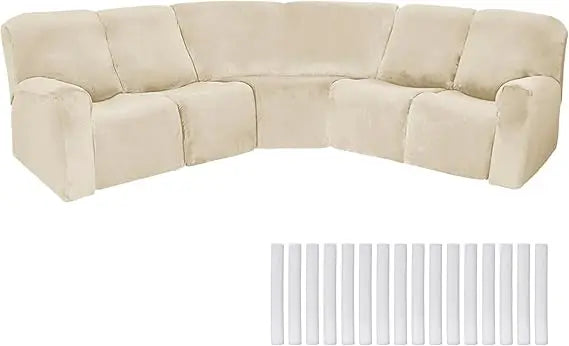 L Shaped Sectional Sofa Cover Velvet Stretch Slipcover