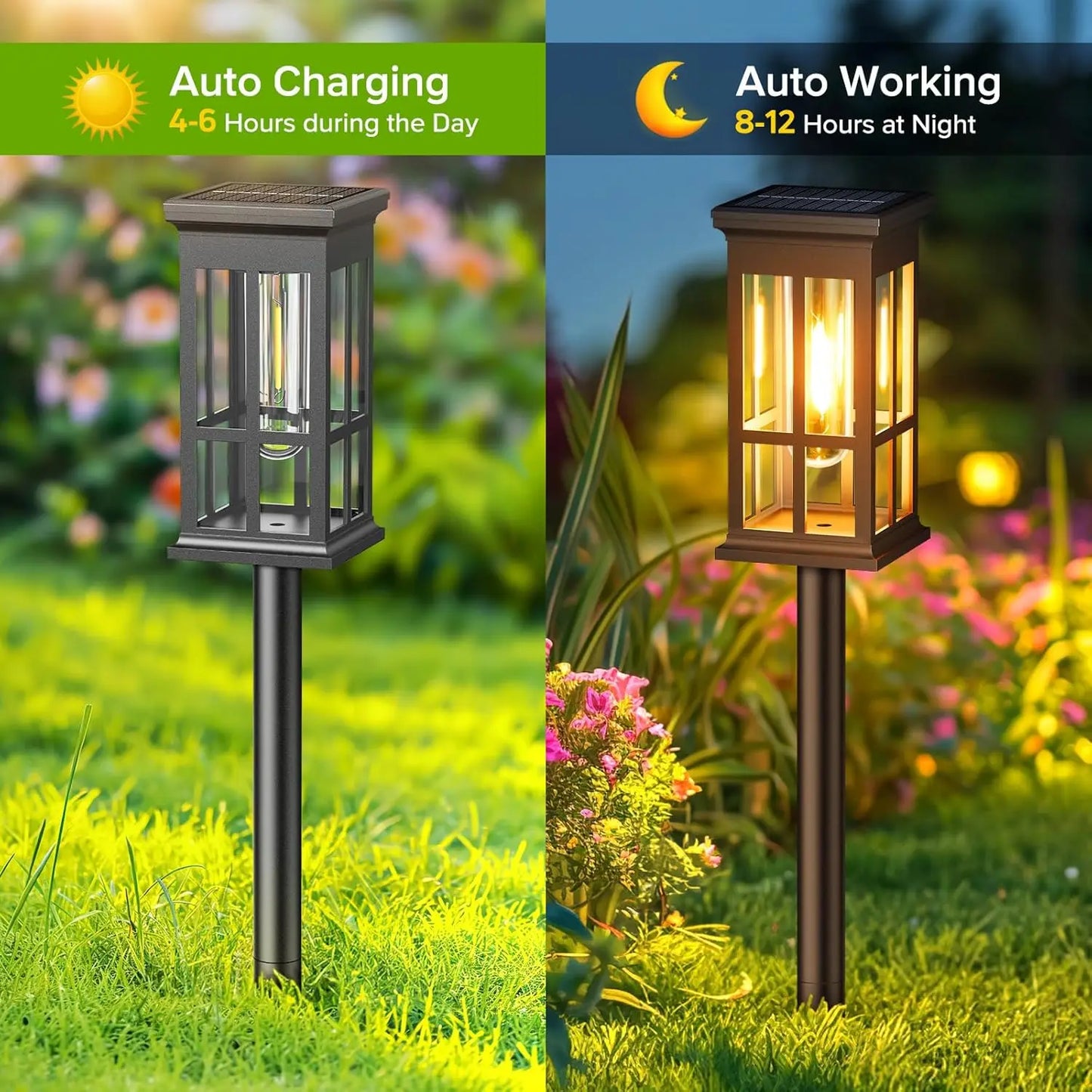 2 6 8 Pack Solar Pathway Lights Patio Sidewalk Outdoor