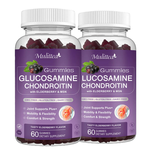 Mulittea Glucosamine 1500 Milligram Chondroitin Gummies Joint Support Antioxidant Immune Support Supplement for Adults