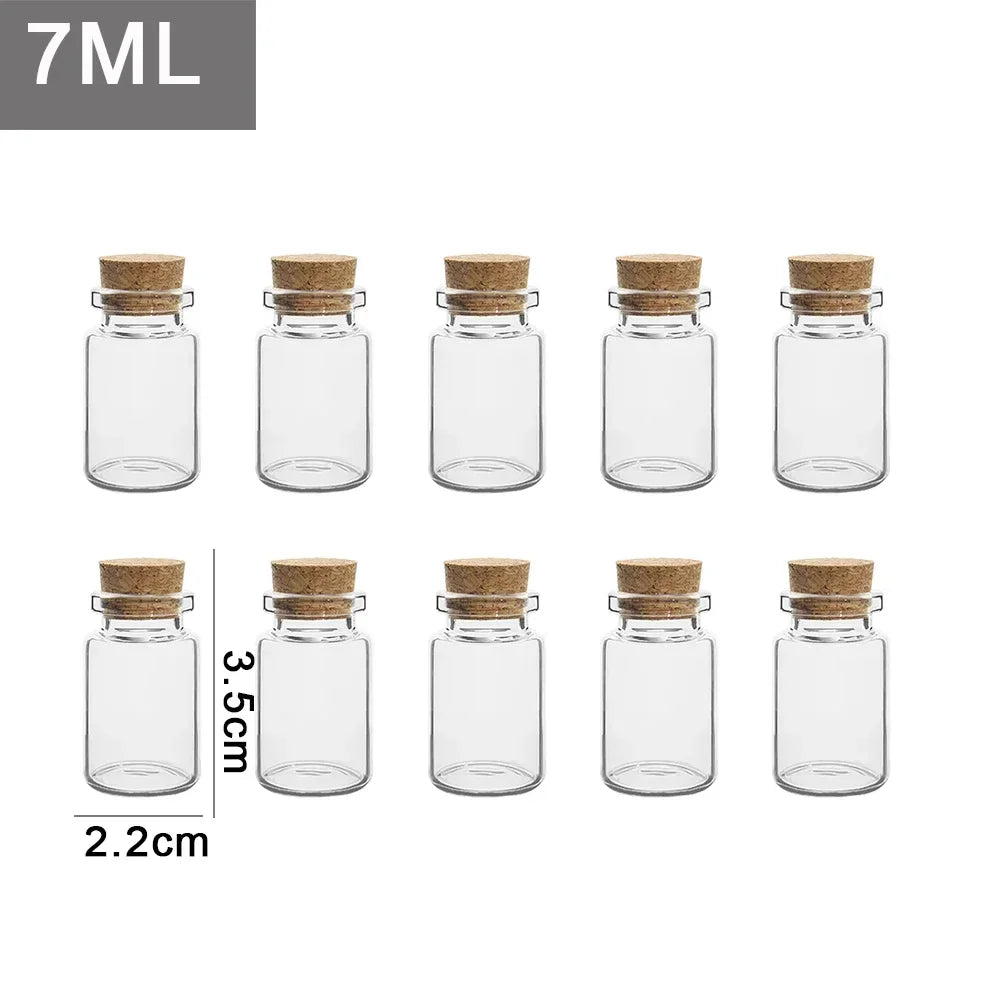 Cork Stopper Glass Bottles Transparent Wishing Messages Gift