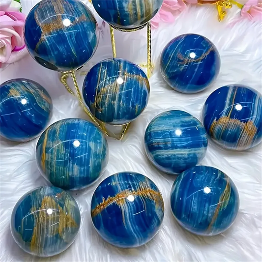 1pc Stunning Natural Blue Onyx Sphere Blue Lace Onyx Ball for Home and Office Decor Unique High End Gift
